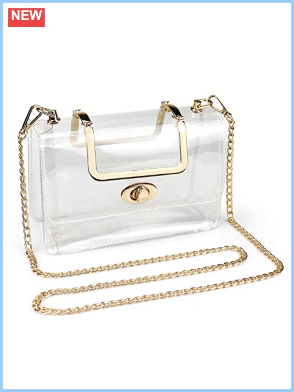 Clear Crossbody Purse Stadium Approved PVC Chain Strap Satchel